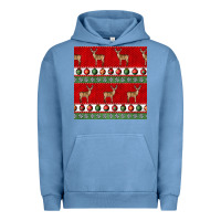Pigment Pebble Blue christmas deer and ornaments seamless pattern Urban Hoodie - BundleAndBundleShop