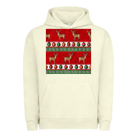 Pigment Pistachio christmas deer and ornaments seamless pattern Urban Hoodie - BundleAndBundleShop