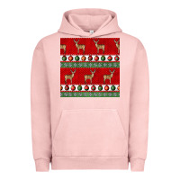 Pigment Salmon christmas deer and ornaments seamless pattern Urban Hoodie - BundleAndBundleShop
