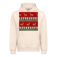 Sandshell christmas deer and ornaments seamless pattern Urban Hoodie - BundleAndBundleShop