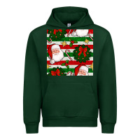 Forest Green christmas  santa clause and ornaments seamless  pattern Urban Hoodie - BundleAndBundleShop