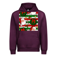 Mauve Wine christmas  santa clause and ornaments seamless  pattern Urban Hoodie - BundleAndBundleShop