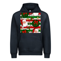 Navy christmas  santa clause and ornaments seamless  pattern Urban Hoodie - BundleAndBundleShop