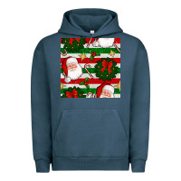 Pigment Midnight Navy christmas  santa clause and ornaments seamless  pattern Urban Hoodie - BundleAndBundleShop