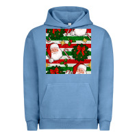 Pigment Pebble Blue christmas  santa clause and ornaments seamless  pattern Urban Hoodie - BundleAndBundleShop