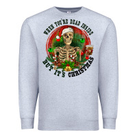 Heather Grey When you're dead inside but it's christmas Premium Sweatshirt - RanaPortraitStore
