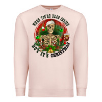 Pale Pink When you're dead inside but it's christmas Premium Sweatshirt - RanaPortraitStore