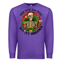 Purple When you're dead inside but it's christmas Premium Sweatshirt - RanaPortraitStore