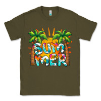 Army Green summer waves and sun Classic Tee - BarkalooDesign