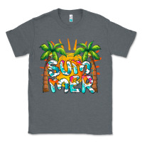 Charcoal Heather summer waves and sun Classic Tee - BarkalooDesign