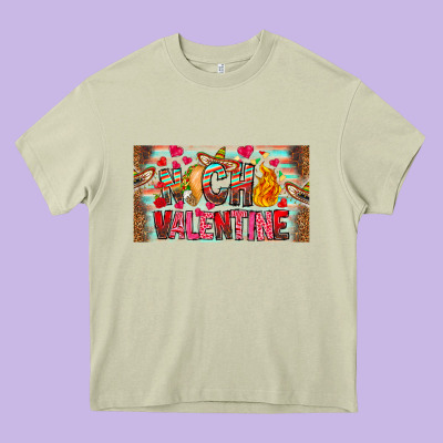 Nach Valentine Heavy Core Tee Designed By Cowhidedigitalart