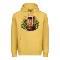 Antique Gold sunflower coffee cup cactus Premium Hoodie - JahusDesignShop