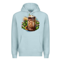 Blue Mist sunflower coffee cup cactus Premium Hoodie - JahusDesignShop