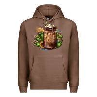 Chestnut sunflower coffee cup cactus Premium Hoodie - JahusDesignShop
