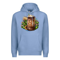 Colony Blue sunflower coffee cup cactus Premium Hoodie - JahusDesignShop