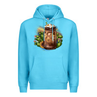 Ocean Blue sunflower coffee cup cactus Premium Hoodie - JahusDesignShop