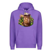 Purple sunflower coffee cup cactus Premium Hoodie - JahusDesignShop