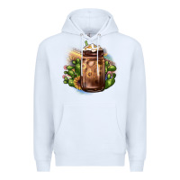 White sunflower coffee cup cactus Premium Hoodie - JahusDesignShop