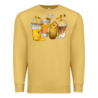 Antique Gold coffee cups bumble bee Premium Sweatshirt - texasbilliewilder