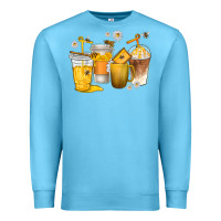 Ocean Blue coffee cups bumble bee Premium Sweatshirt - texasbilliewilder