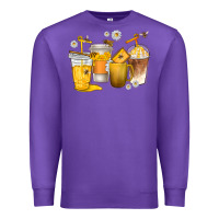 Purple coffee cups bumble bee Premium Sweatshirt - texasbilliewilder