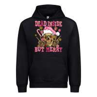 Black dead inside but merry  pink christmas skeleton Urban Hoodie - AdoDesignShop