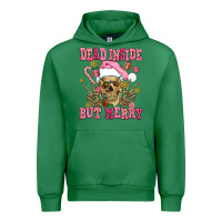 Dead Inside But Merry  Pink Christmas Skeleton Urban Hoodie | Teevron