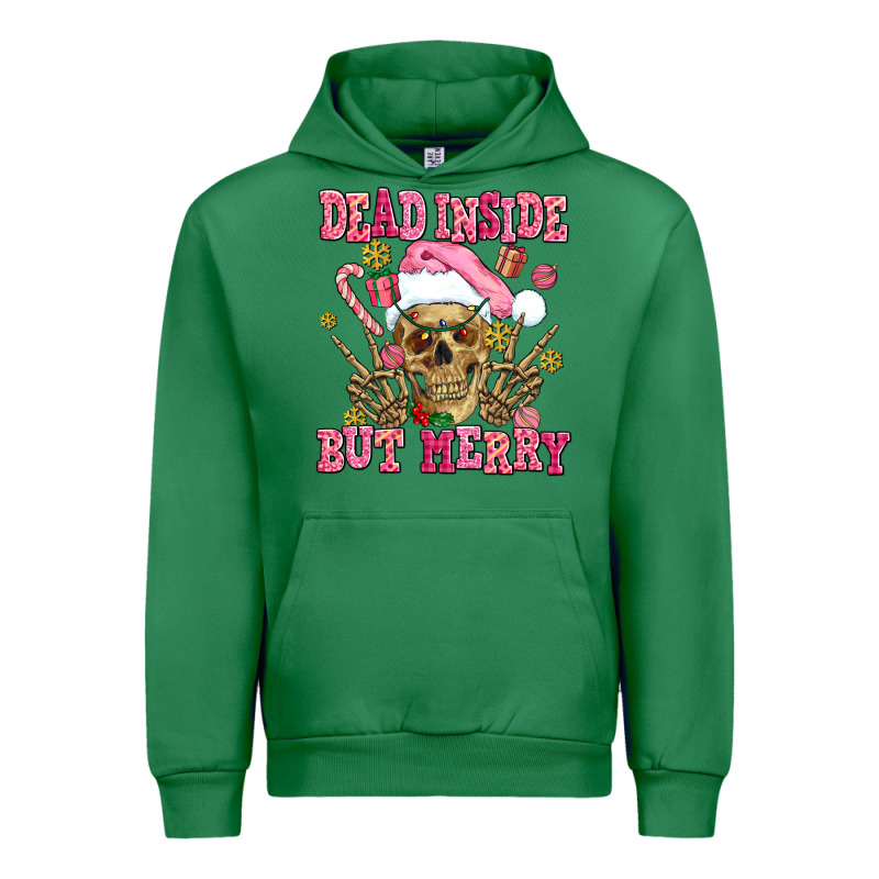 Dead Inside But Merry  Pink Christmas Skeleton Urban Hoodie by AdoDesignShop | Teevron