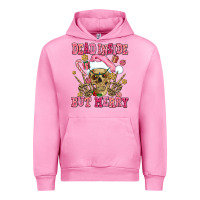 Fuchsia Pink dead inside but merry  pink christmas skeleton Urban Hoodie - AdoDesignShop