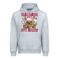 Heather Grey dead inside but merry  pink christmas skeleton Urban Hoodie - AdoDesignShop