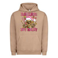 Pigment Burro dead inside but merry  pink christmas skeleton Urban Hoodie - AdoDesignShop