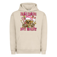 Pigment French Oak dead inside but merry  pink christmas skeleton Urban Hoodie - AdoDesignShop