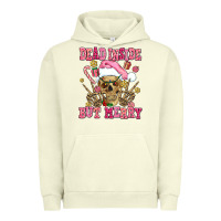 Pigment Pistachio dead inside but merry  pink christmas skeleton Urban Hoodie - AdoDesignShop