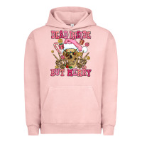 Pigment Salmon dead inside but merry  pink christmas skeleton Urban Hoodie - AdoDesignShop