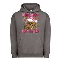 Pigment Tornado dead inside but merry  pink christmas skeleton Urban Hoodie - AdoDesignShop