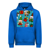 Cobalt christmas gnomes and gift box seamless pattern Urban Hoodie - BundleAndBundleShop