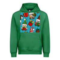 Emerald christmas gnomes and gift box seamless pattern Urban Hoodie - BundleAndBundleShop