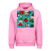 Fuchsia Pink christmas gnomes and gift box seamless pattern Urban Hoodie - BundleAndBundleShop
