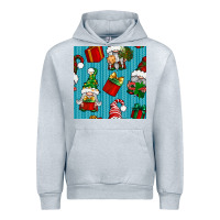 Heather Grey christmas gnomes and gift box seamless pattern Urban Hoodie - BundleAndBundleShop