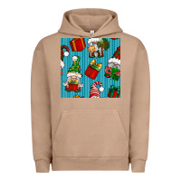 Pigment Burro christmas gnomes and gift box seamless pattern Urban Hoodie - BundleAndBundleShop