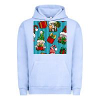 Pigment Grape Ice christmas gnomes and gift box seamless pattern Urban Hoodie - BundleAndBundleShop