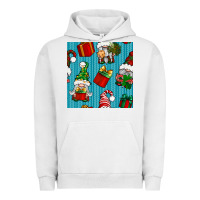 Pigment Lunar Rock christmas gnomes and gift box seamless pattern Urban Hoodie - BundleAndBundleShop