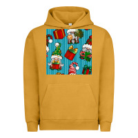 Pigment Peanut Butter christmas gnomes and gift box seamless pattern Urban Hoodie - BundleAndBundleShop