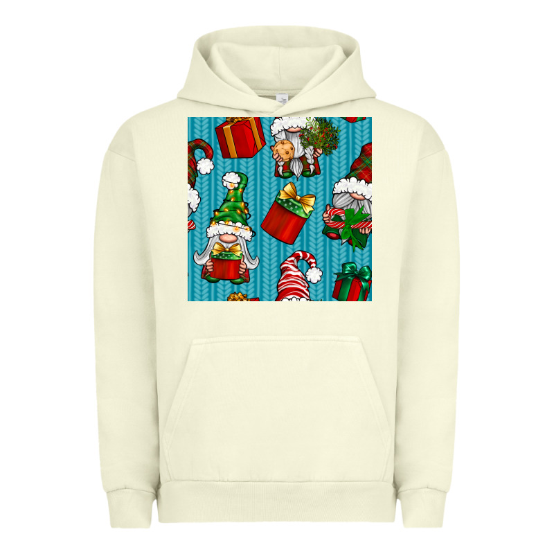 Christmas Gnomes And Gift Box Seamless Pattern Urban Hoodie by BundleAndBundleShop | Teevron