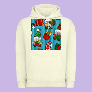 Christmas Gnomes And Gift Box Seamless Pattern Urban Hoodie Designed By Bundleandbundleshop