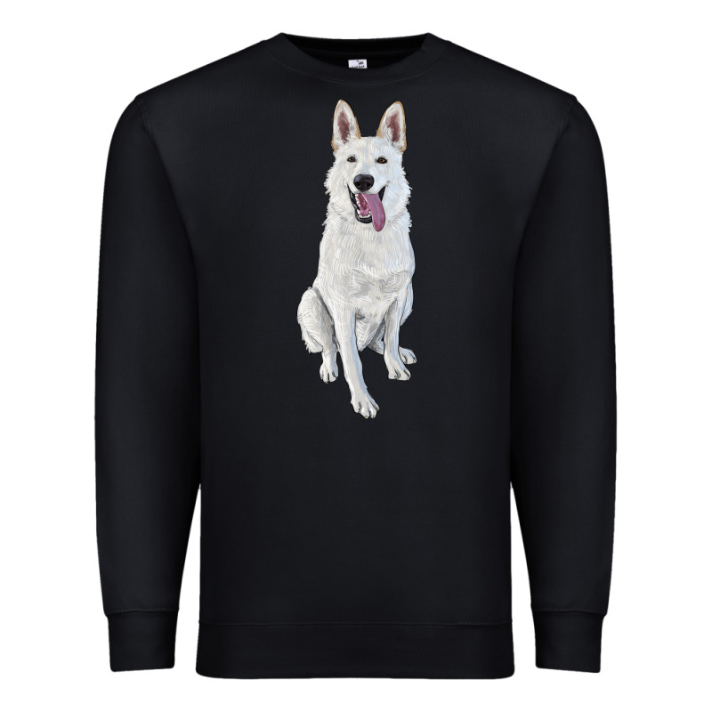 Hand Drawing White Shepherd Premium Sweatshirt by RanaPortraitStore | Teevron