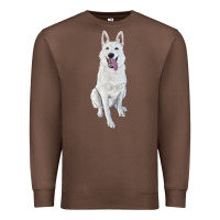 Chestnut Hand Drawing White Shepherd Premium Sweatshirt - RanaPortraitStore