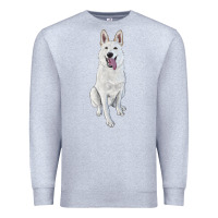 Heather Grey Hand Drawing White Shepherd Premium Sweatshirt - RanaPortraitStore
