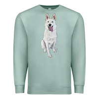 Seafoam Hand Drawing White Shepherd Premium Sweatshirt - RanaPortraitStore