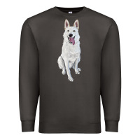 Smoke Hand Drawing White Shepherd Premium Sweatshirt - RanaPortraitStore